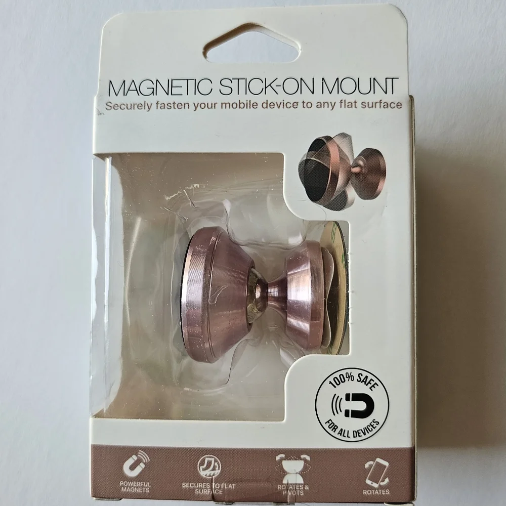 Magnetic Stick-On Phone Mount: Solid Metal Edition - PURPLE